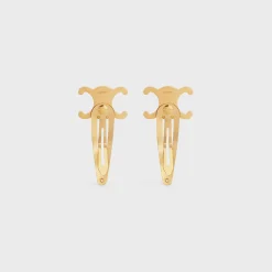 Hot Set of 2 Snap Hair Clips in Brass with Finish and Steel Women Hair Accessories