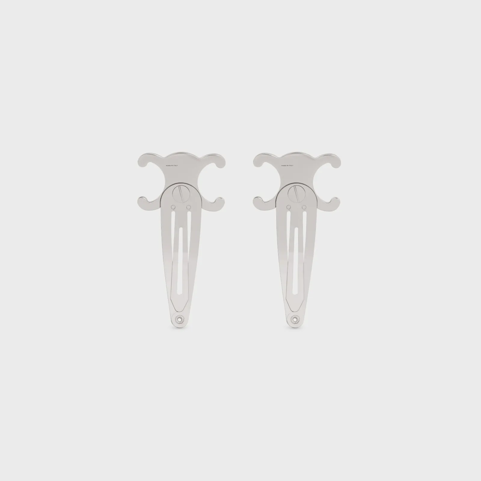 Online Set of 2 Snap Hair Clip in Brass with Rhodium Finish and Steel Women Hair Accessories