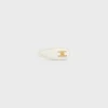 Outlet Snap Hair Clip in Calfskin, Brass with Gold Finish and Steel Women Hair Accessories