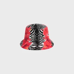 Hot STUDS bucket hat in hibiscus zebra nylon Hats And Soft Accessories