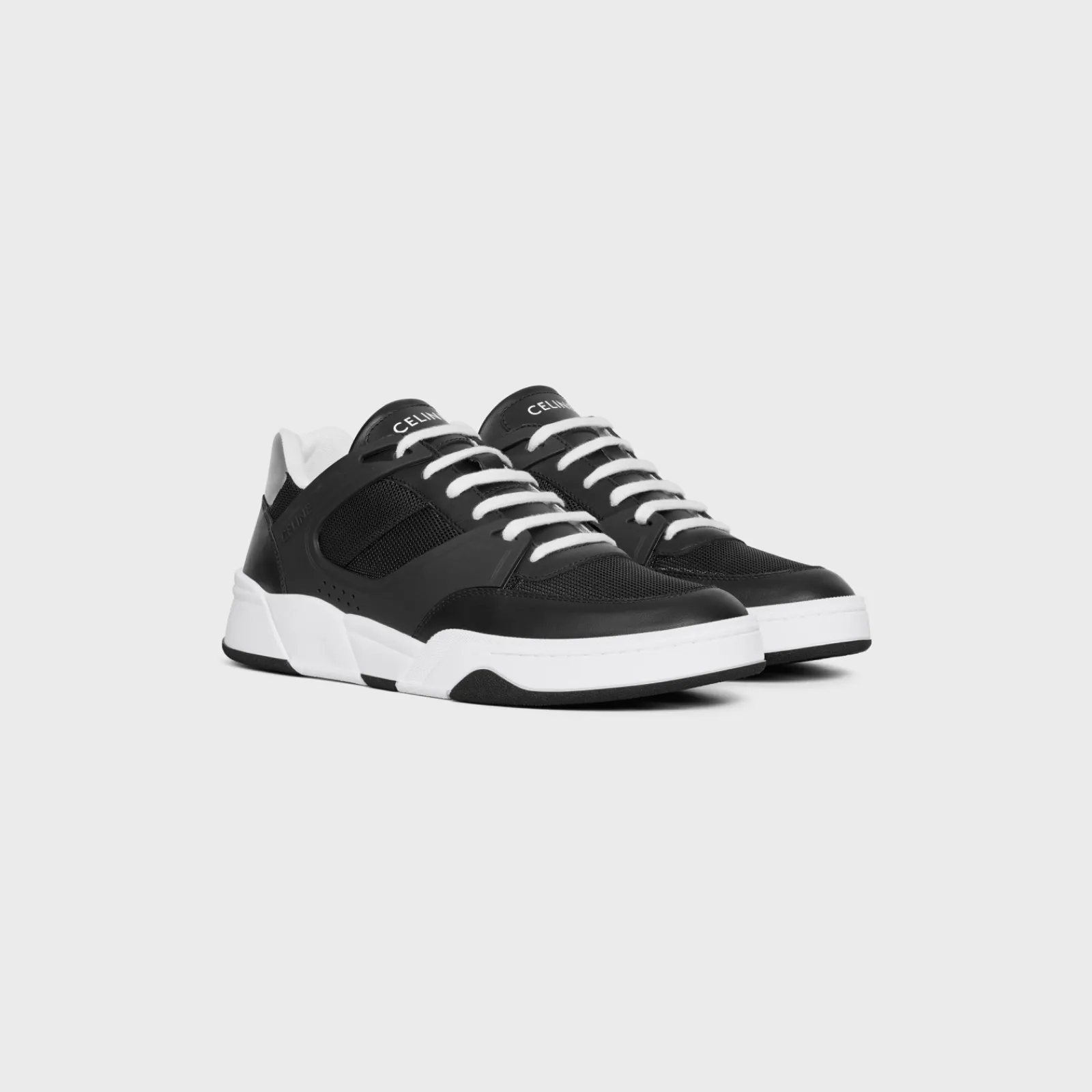 Hot TRAINER CT-07 LOW LACE-UP SNEAKER in Mesh, Calfskin AND Laminated Calfskin Sneakers