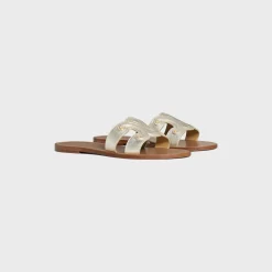 Discount TRIOMPHE MULE in Metalized Calfskin Women Sandals