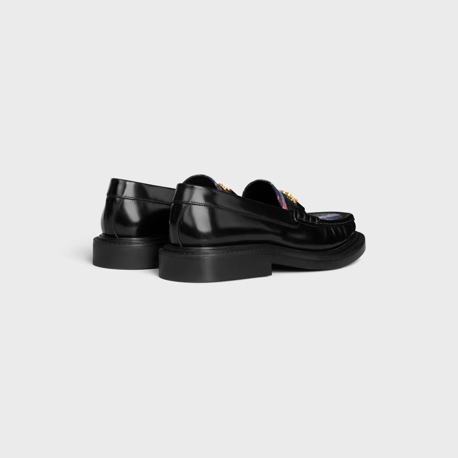 Outlet UNIVERSITÉ TRIOMPHE CHAIN LOAFER in POLISHED BULL AND TARTAN Women Loafers And Flats