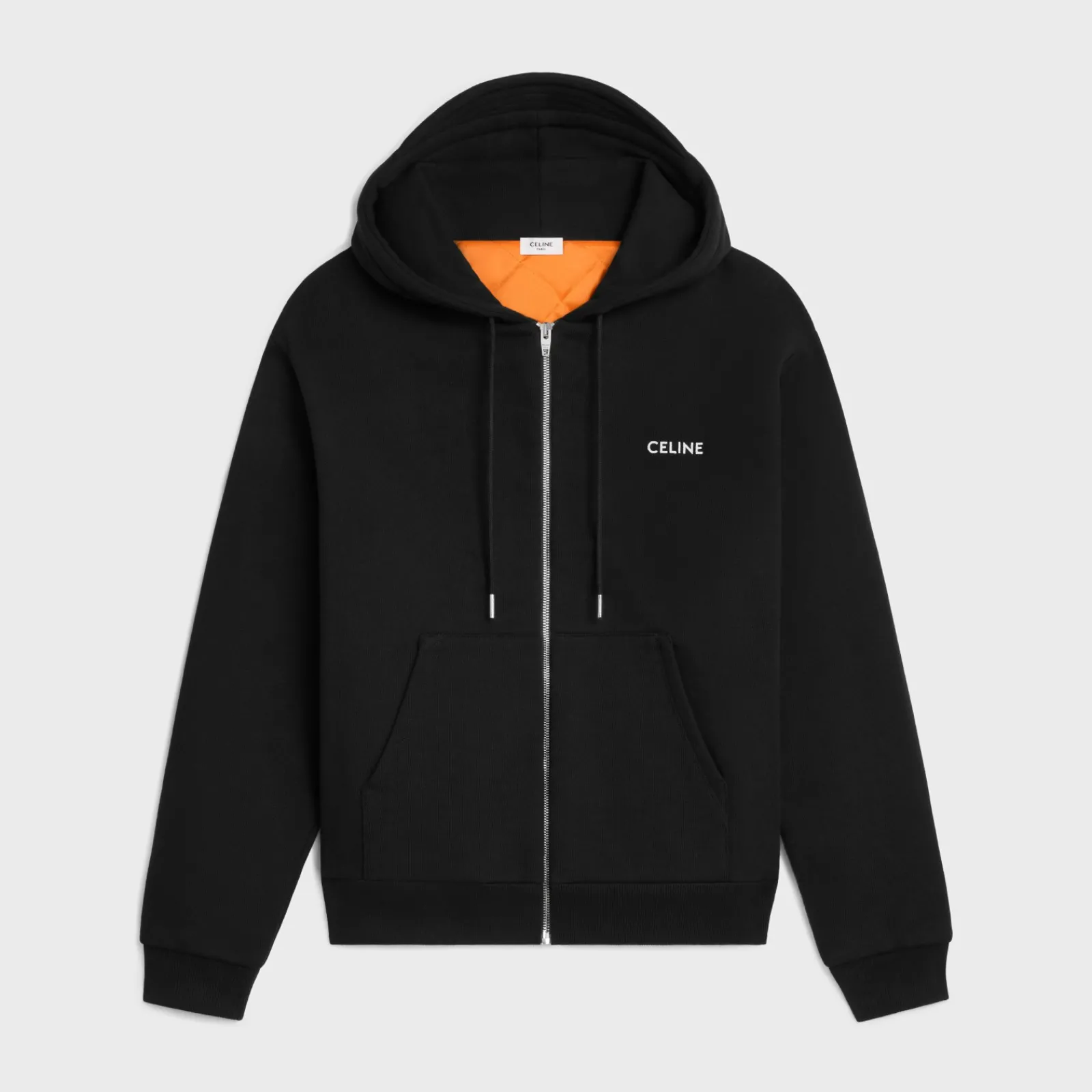 Discount zipped quilted hoodie in cotton fleece T-Shirts And Sweatshirts