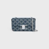 Fashion CHAIN SHOULDER BAG CLAUDE in DENIM WITH TRIOMPHE ALL-OVER Women More Lines·Claude | Categories·Shoulder Bags