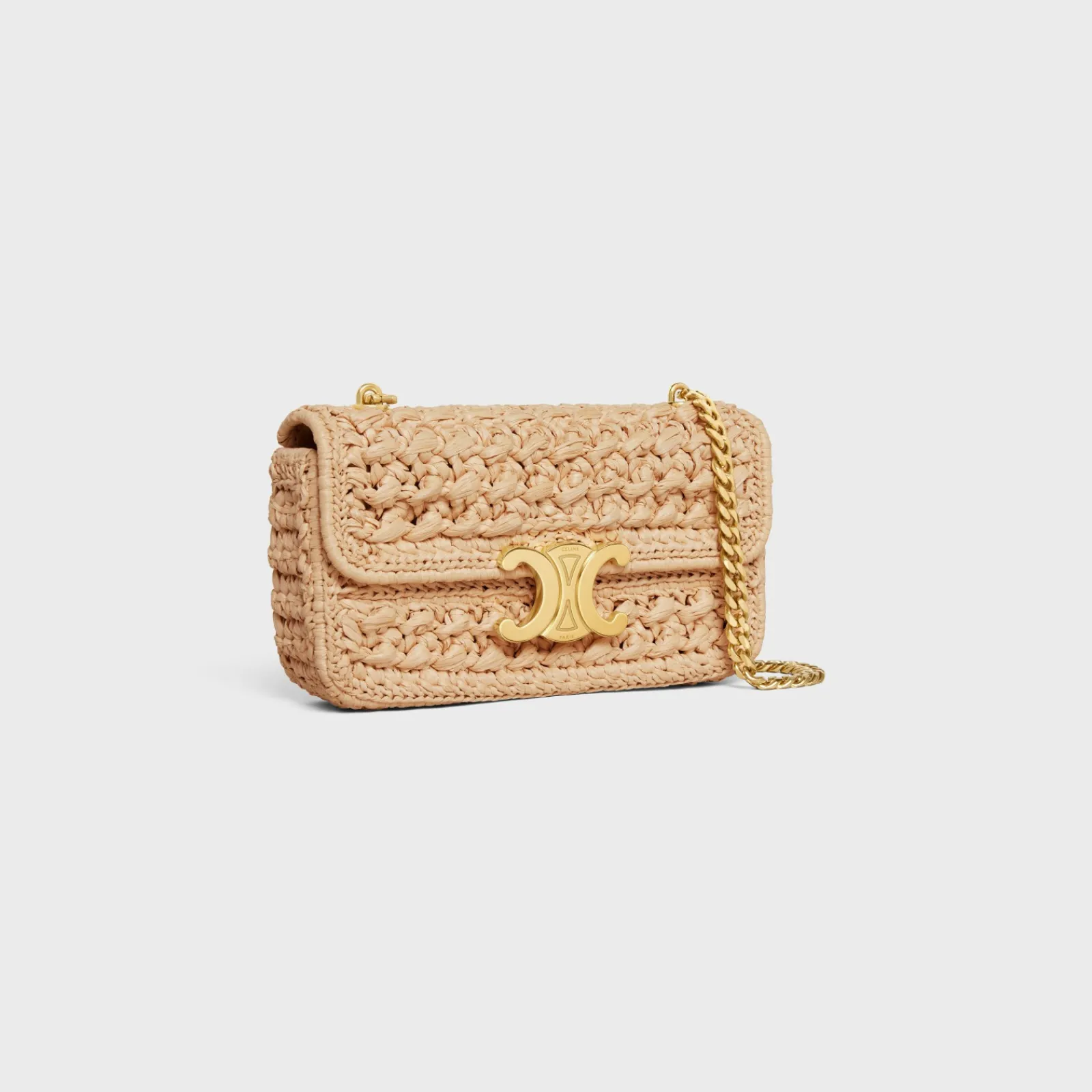 Best CHAIN SHOULDER BAG CLAUDE in RAFFIA EFFECT TEXTILE Women More Lines·Claude | Categories·Shoulder Bags