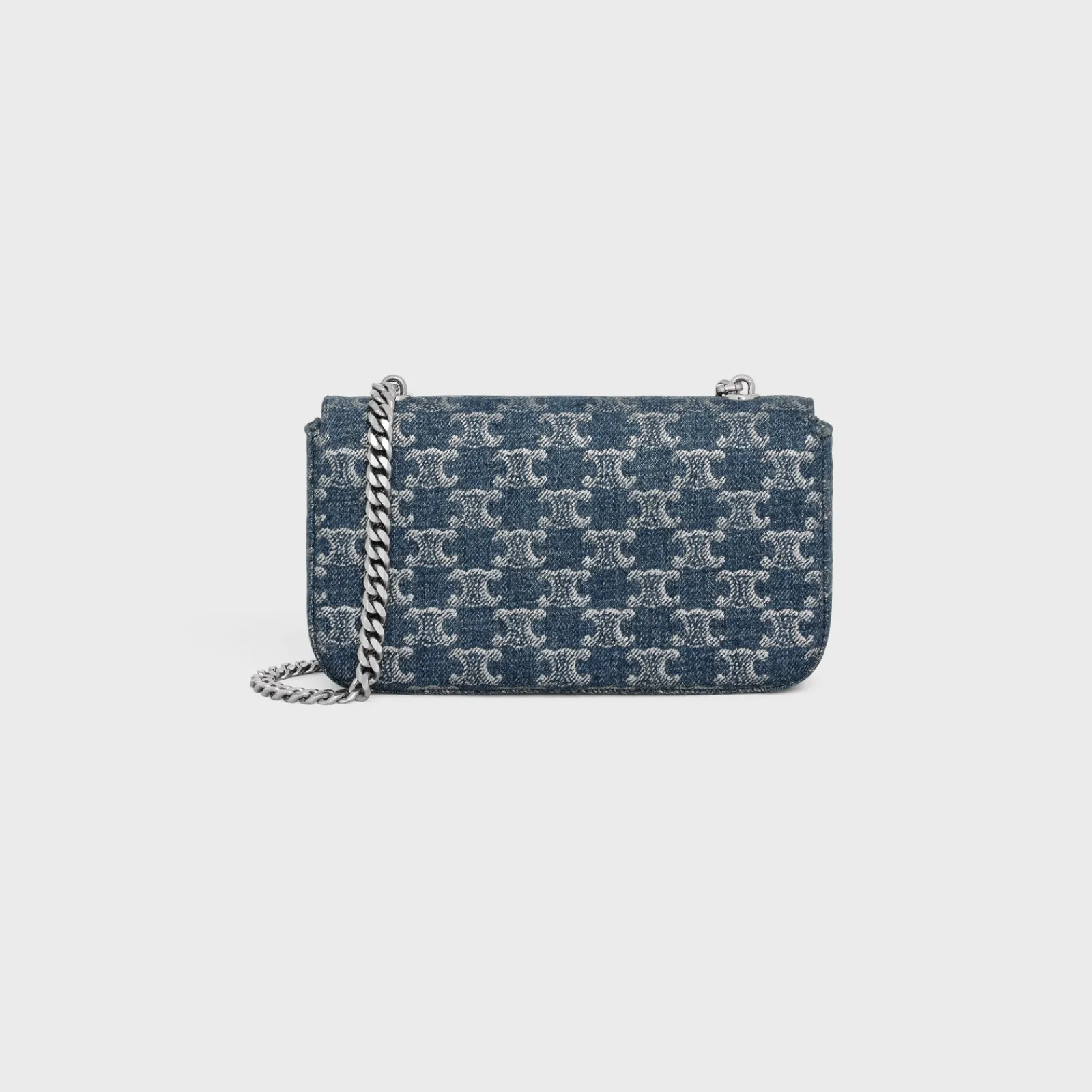 Fashion CHAIN SHOULDER BAG CLAUDE in DENIM WITH TRIOMPHE ALL-OVER Women More Lines·Claude | Categories·Shoulder Bags