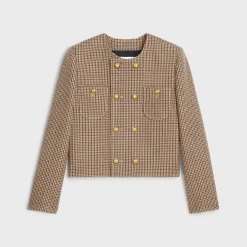 New Chelsea jacket in double houndstooth wool Women Jackets