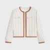 Fashion chelsea jacket in striped wool Women Jackets