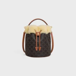 Clearance CLARA BAG in TRIOMPHE CANVAS AND SHEARLING Women Triomphe Canvas | Categories·Cross-Body Bags