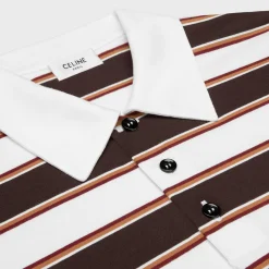 Clearance classic polo shirt in striped cotton jersey T-Shirts And Sweatshirts