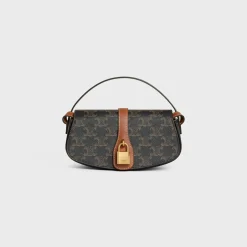 Online CLUTCH ON STRAP TABOU in Triomphe canvas and calfskin Women Triomphe Canvas