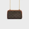 Discount Clutch with Chain in Triomphe canvas and Lambskin Women Triomphe Canvas