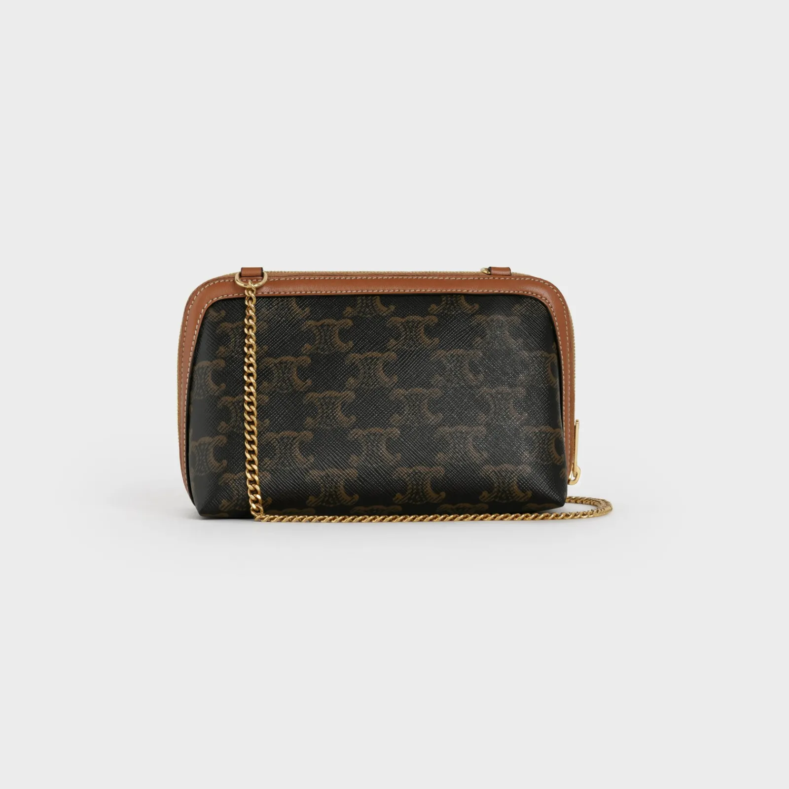 Discount Clutch with Chain in Triomphe canvas and Lambskin Women Triomphe Canvas