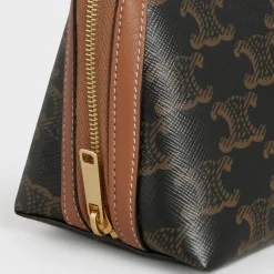 Discount Clutch with Chain in Triomphe canvas and Lambskin Women Triomphe Canvas