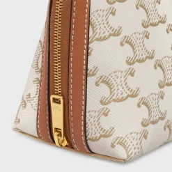 Discount Clutch with Chain in Triomphe canvas and Lambskin Women Triomphe Canvas