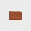 Hot COIN AND CARD POUCH CUIR TRIOMPHE IN SMOOTH CALFSKIN Women More Lines·Cuir Triomphe | Categories·Coin And Card Holders