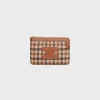 Sale Coin And Card Pouch in TARTAN TEXTILE AND CALFSKIN Women More Lines·Cuir Triomphe | Categories·Coin And Card Holders