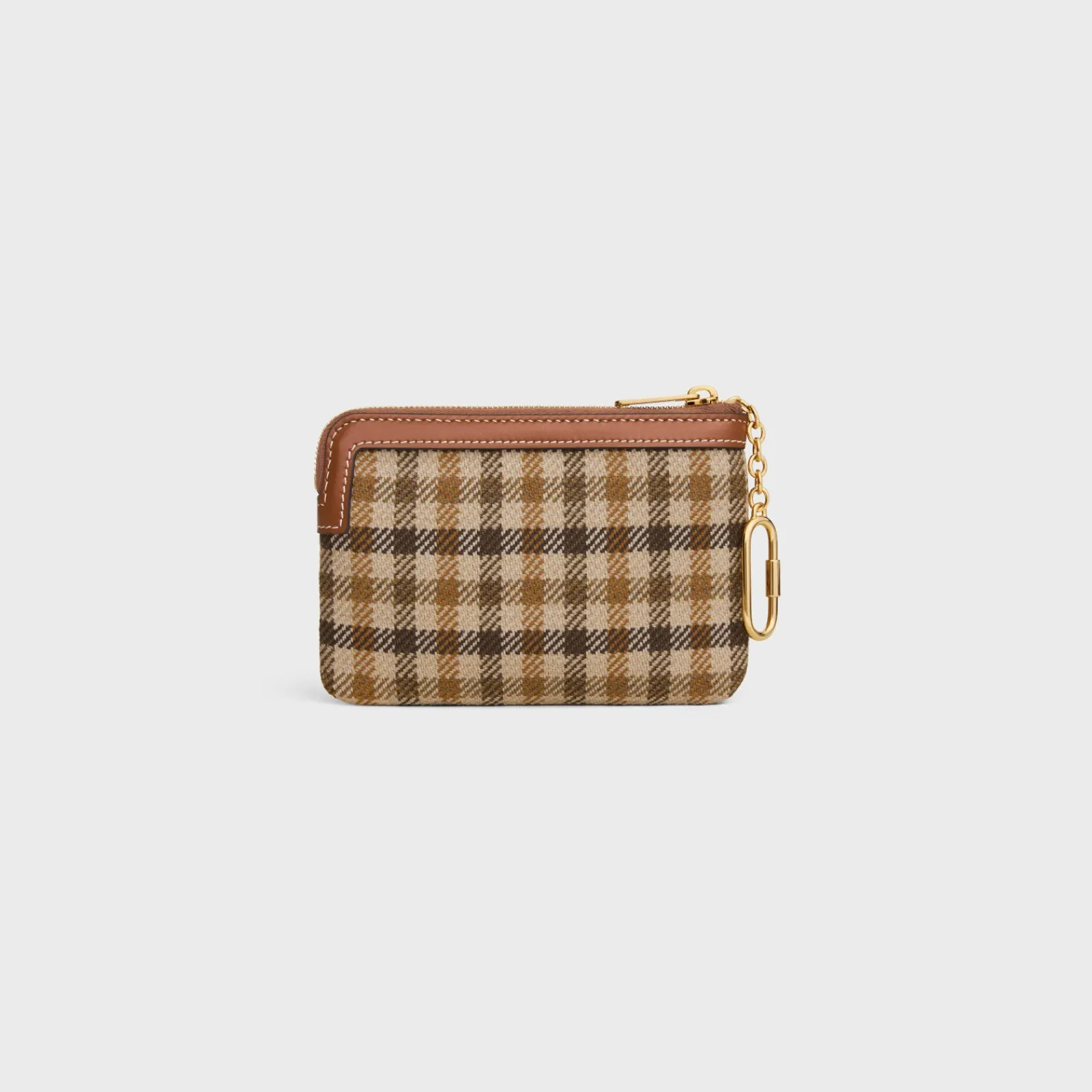 Sale Coin And Card Pouch in TARTAN TEXTILE AND CALFSKIN Women More Lines·Cuir Triomphe | Categories·Coin And Card Holders