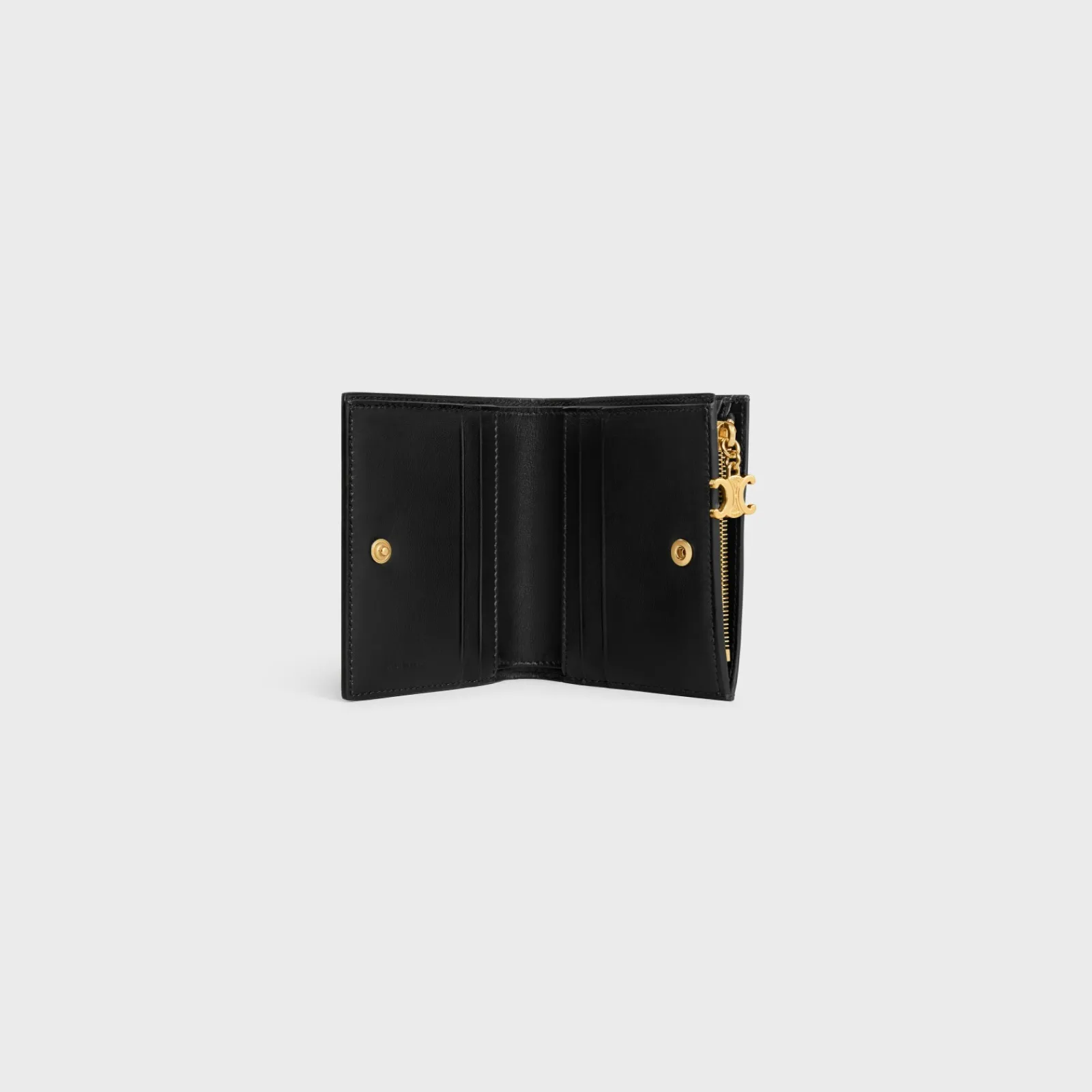 Discount COMPACT WALLET TRIOMPHE CHARMS in GRAINED CALFSKIN Women Triomphe | Categories·Wallets
