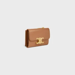 Best COMPACT WALLET WITH COIN TRIOMPHE in Shiny calfskin Women Triomphe | Categories·Wallets
