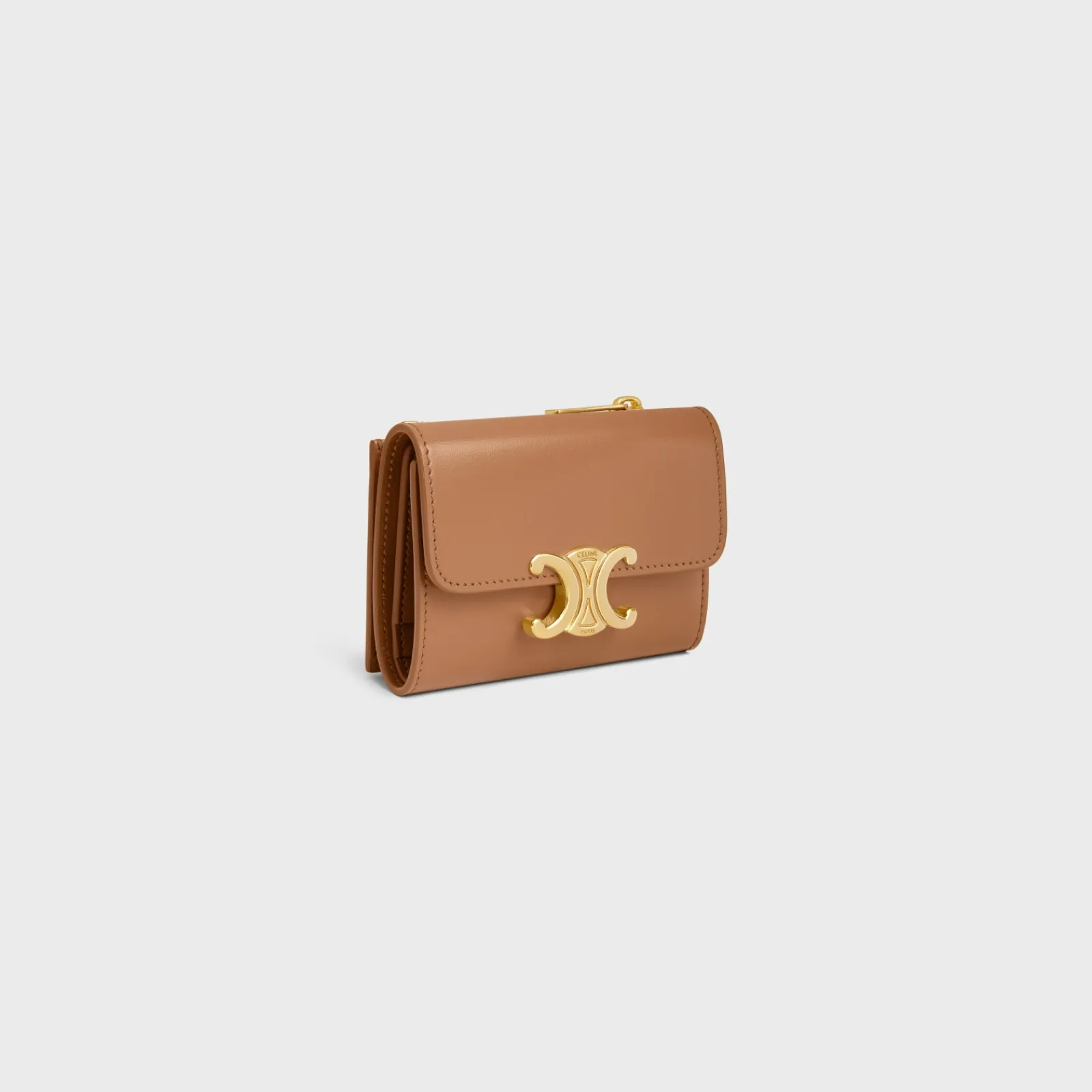 Best COMPACT WALLET WITH COIN TRIOMPHE in Shiny calfskin Women Triomphe | Categories·Wallets