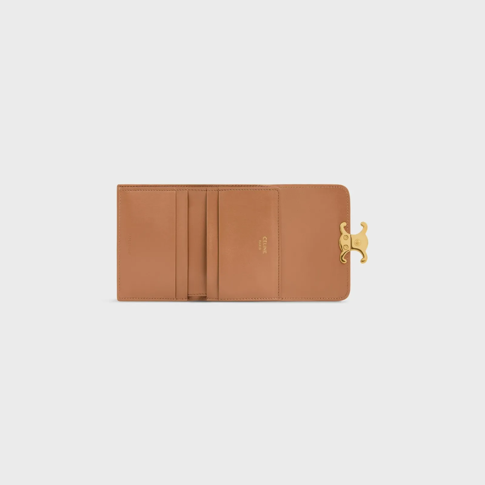 Best COMPACT WALLET WITH COIN TRIOMPHE in Shiny calfskin Women Triomphe | Categories·Wallets