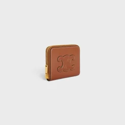 Fashion COMPACT ZIPPED WALLET CUIR TRIOMPHE IN SMOOTH CALFSKIN Women More Lines·Cuir Triomphe | Categories·Wallets