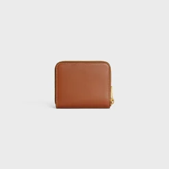 Fashion COMPACT ZIPPED WALLET CUIR TRIOMPHE IN SMOOTH CALFSKIN Women More Lines·Cuir Triomphe | Categories·Wallets