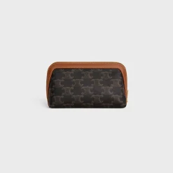 Discount COSMETIC LIPSTICK POUCH IN TRIOMPHE CANVAS AND CALFSKIN Beauty Accessories | Travel