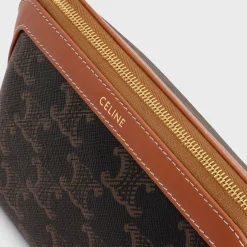 Discount COSMETIC LIPSTICK POUCH IN TRIOMPHE CANVAS AND CALFSKIN Beauty Accessories | Travel