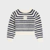 New crew neck marinière sweater in mohair and silk Women Knitwear