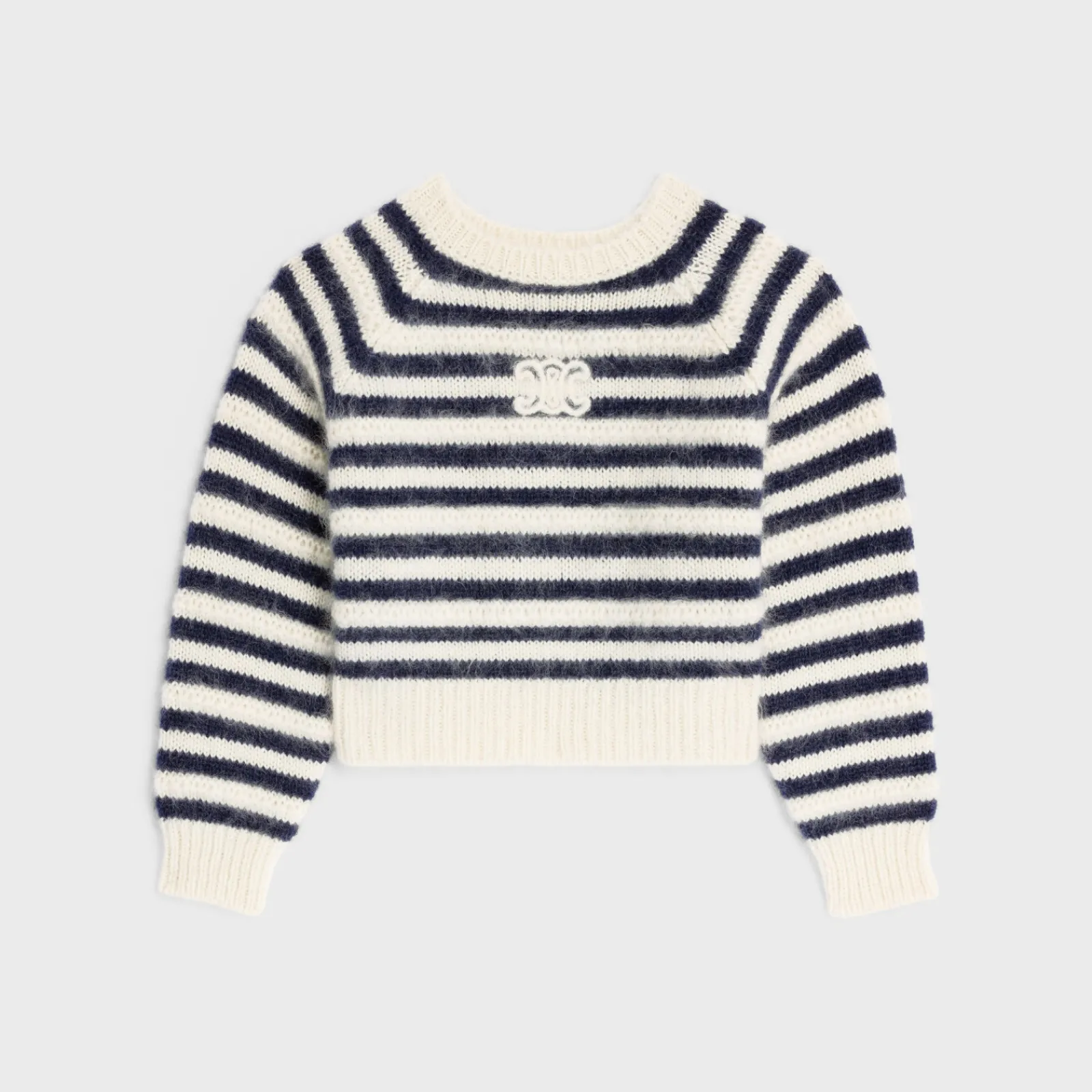 New crew neck marinière sweater in mohair and silk Women Knitwear