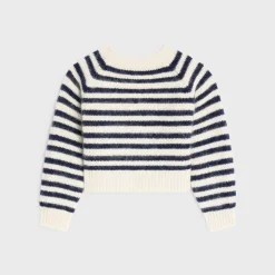 New crew neck marinière sweater in mohair and silk Women Knitwear