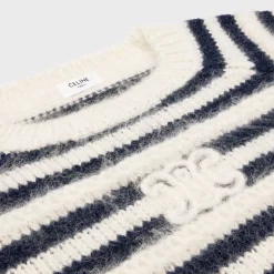 New crew neck marinière sweater in mohair and silk Women Knitwear