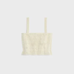 Discount crop top in floral crocheted cotton Women Knitwear