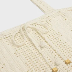 Discount crop top in floral crocheted cotton Women Knitwear