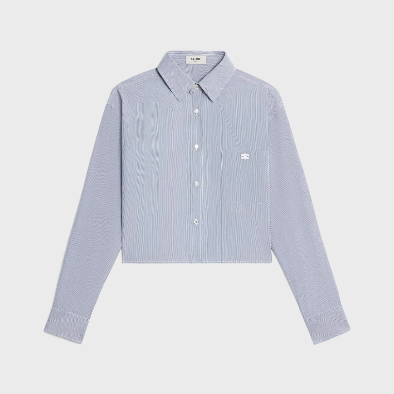 New cropped shirt in striped cotton and silk Women Shirts And Tops