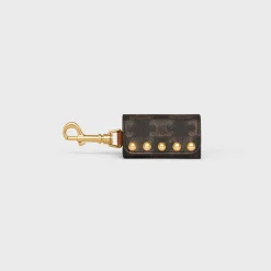 Outlet Dog Bags Holder in Triomphe Canvas and Calfskin with Studs Dog Accessories