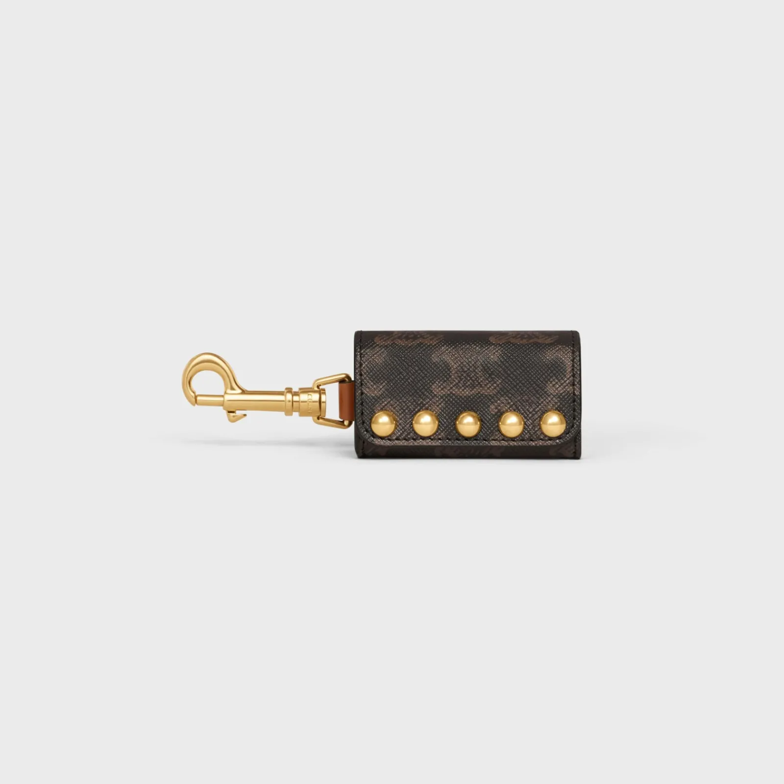 Outlet Dog Bags Holder in Triomphe Canvas and Calfskin with Studs Dog Accessories