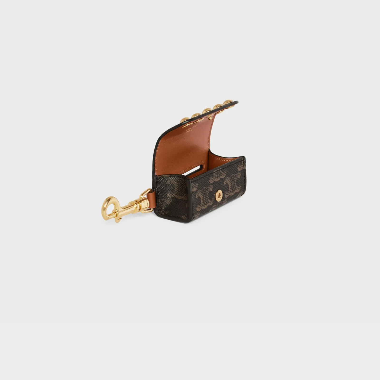 Outlet Dog Bags Holder in Triomphe Canvas and Calfskin with Studs Dog Accessories