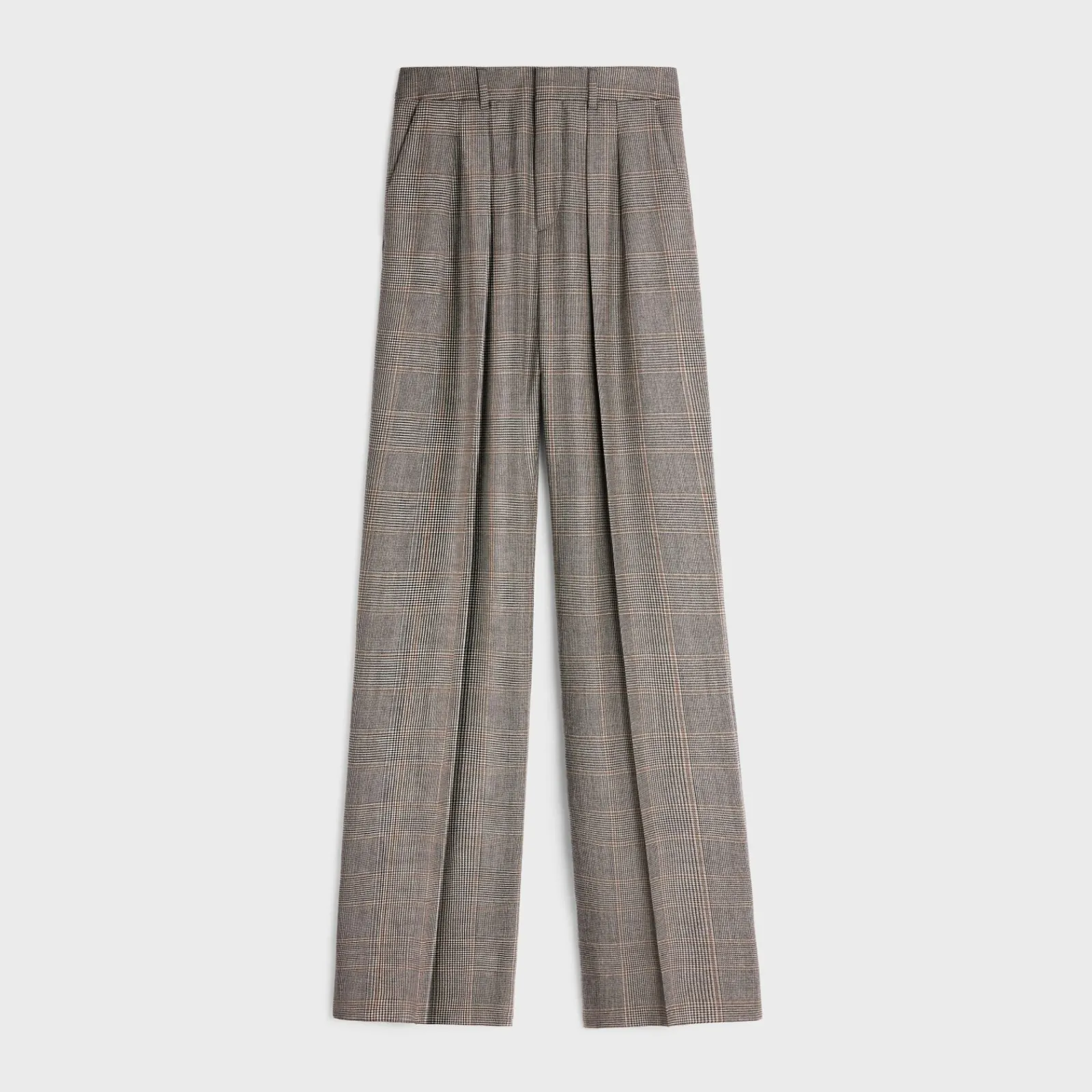 Clearance Double-pleated Tixie pants in checked flannel Women Pants And Shorts