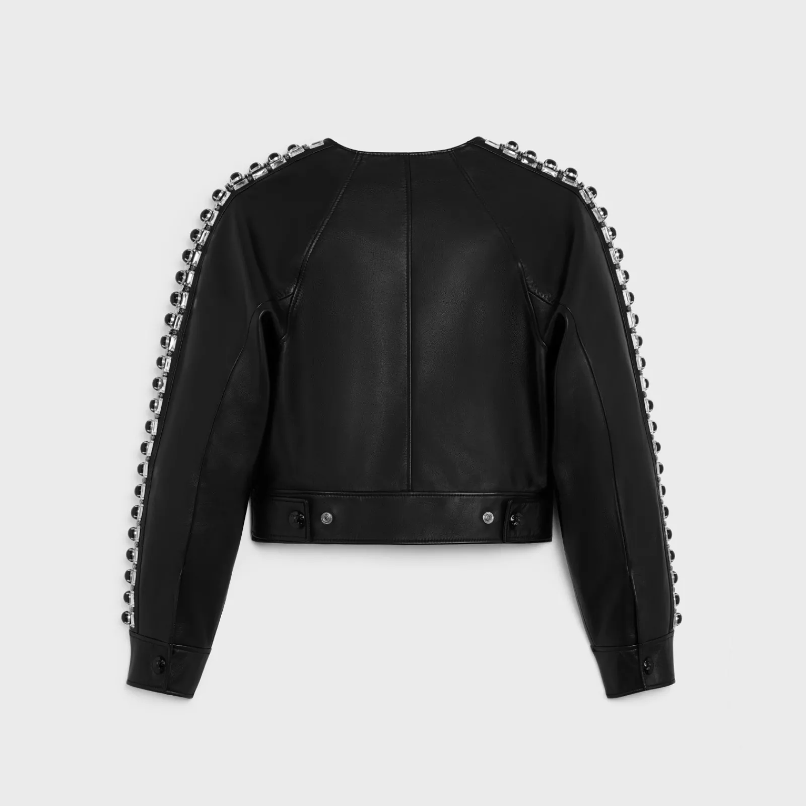 New embroidered blouson jacket in soft lambskin Women Jackets | Leather And Shearling