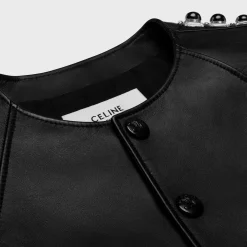 New embroidered blouson jacket in soft lambskin Women Jackets | Leather And Shearling