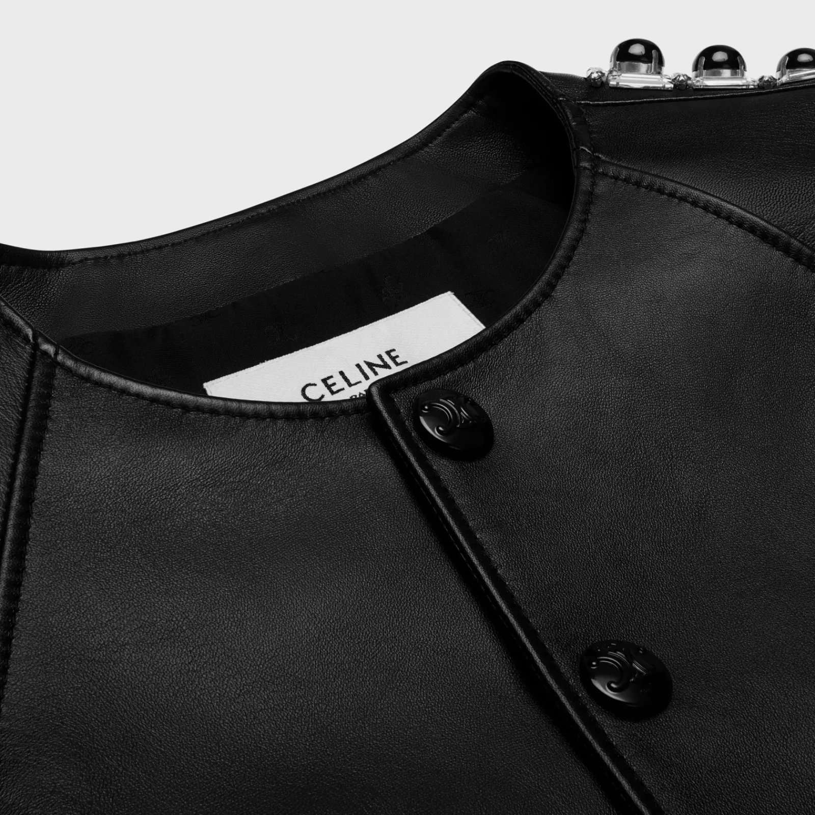 New embroidered blouson jacket in soft lambskin Women Jackets | Leather And Shearling