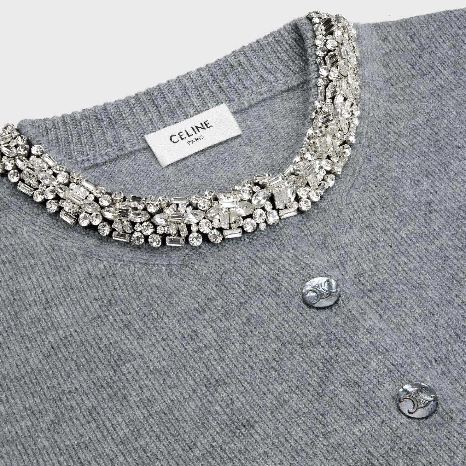 Hot Embroidered cropped cardigan in cashmere Women Knitwear