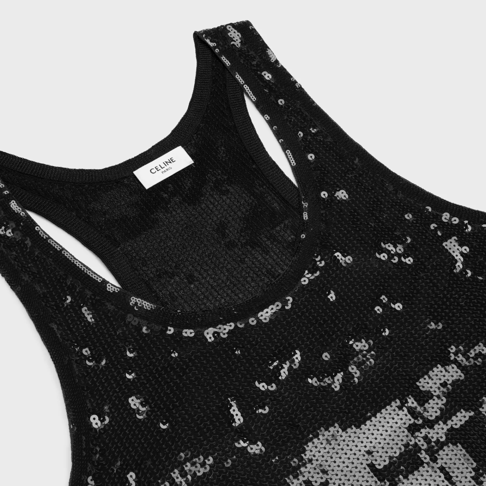 Clearance embroidered tank top in silk and cotton Women Knitwear | Shirts And Tops
