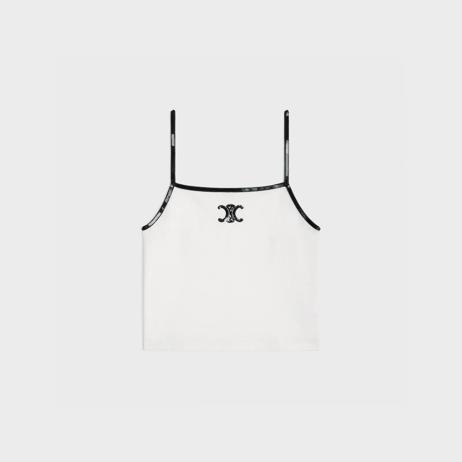 New embroidered triomphe tank top in cotton jersey Women T-Shirts And Sweatshirts