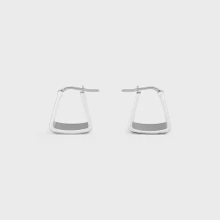 New Formes Abstraites Pyramid Hoops in Brass with Rhodium Finish Women Other Lines | Categories·Earrings