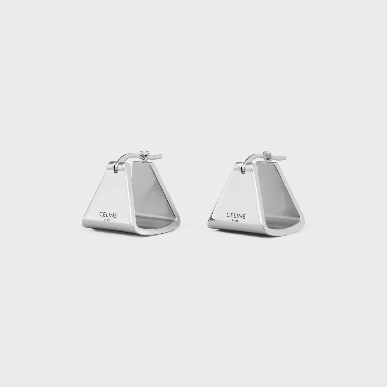 New Formes Abstraites Pyramid Hoops in Brass with Rhodium Finish Women Other Lines | Categories·Earrings
